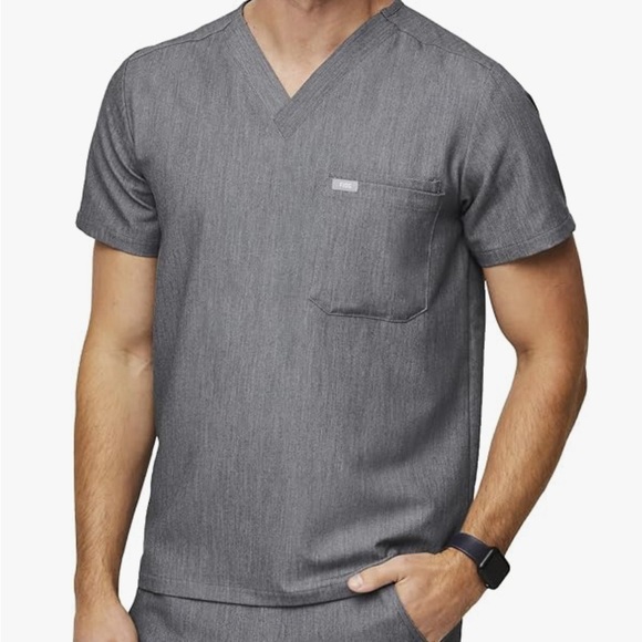 FIGS Scrub Top for Men -3 Pockets,  V-Neck, 4-Way Stretch, Moisture-Wicking - Picture 1 of 8